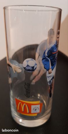 Verre Collector France 98 Coca-Cola / McDonald - Zidane, Lizarazu, Barthez - 33cl - Vintage Football