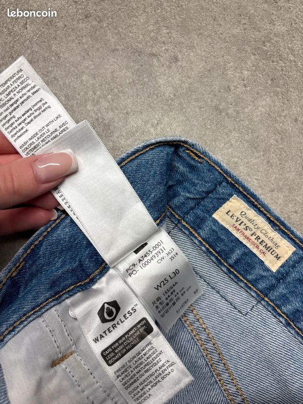 Jean Levi's Baggy Dad Wide Leg premium taille mi-haute en denim bleu | W25 L30 #SLCP287.296 (image 5)
