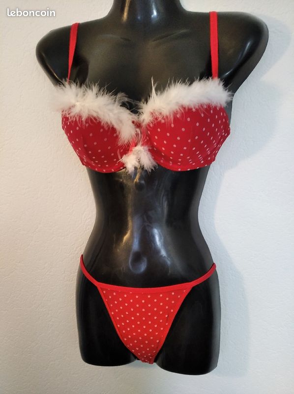 Parure soutien gorge et string sexy Mère Noël (image 3)