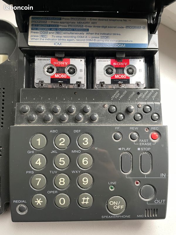 Telephone repondeur enregistreur SONY IT-A600 (image 3)
