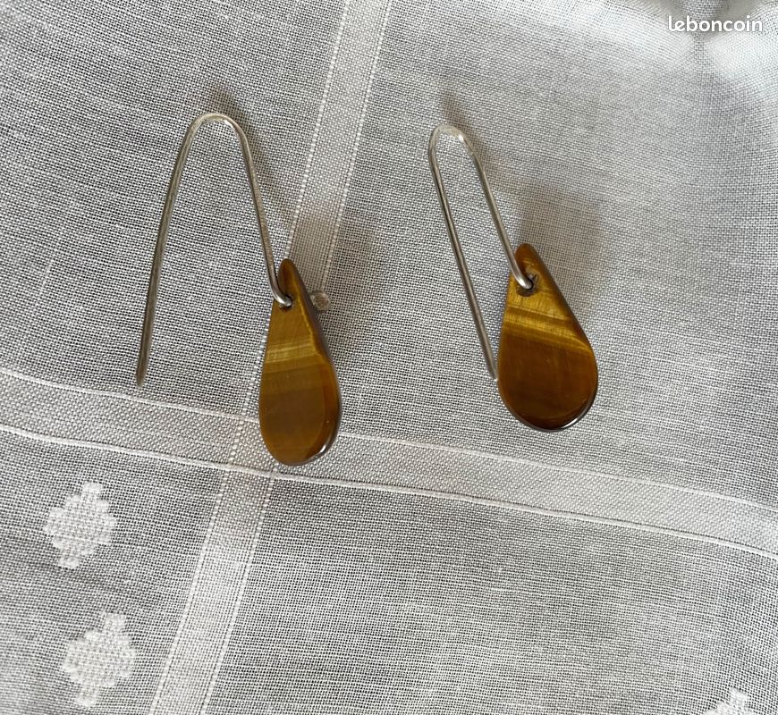 Boucle d'oreilles œil de tigre (image 2)