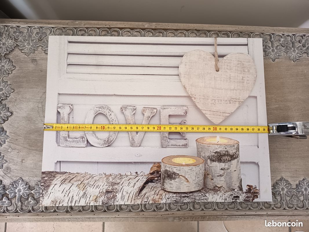 Tableau toile Love 80x60cm - Décoration