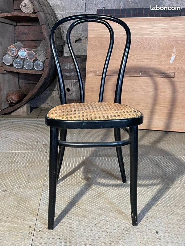 Chaise Bistrot Vintage Style Thonet Bois Courbé et Cannage (image 1)