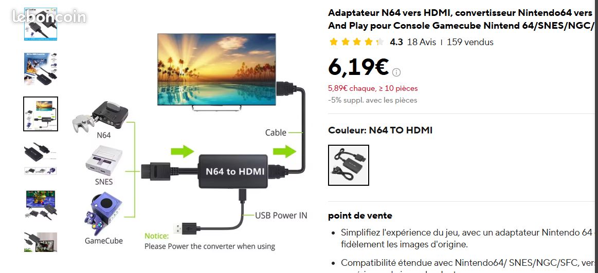 Nintendo 64 plus jeux mario + manette (image 3)
