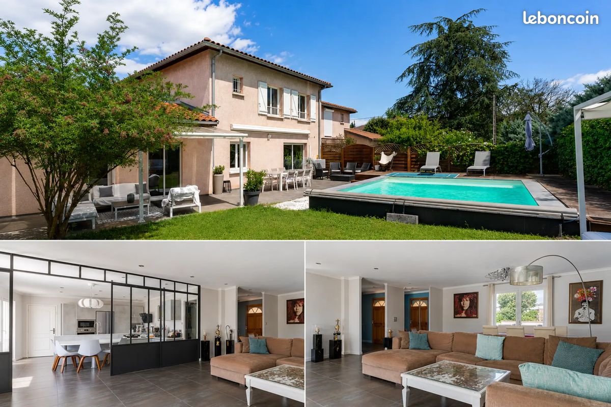 Belle Maison lumineuse et jardin avec piscine au Calme – Caluire