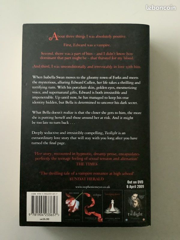 Livre Twilight de Stephanie Meyer (image 2)