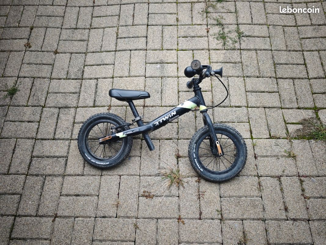 VELO D'EQUILIBRE DRAISIENNE POUR ENFANT 12'' NOIR-VERT - Toys & Kids Maroc