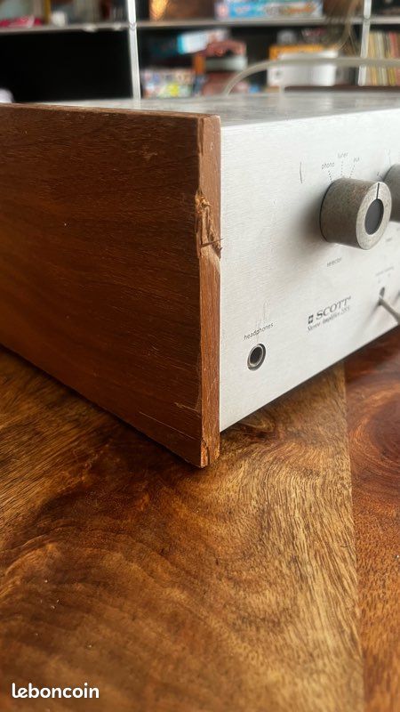 Amplificateur hi-fi vintage Scott 235S – Made in USA – Face aluminium & bois (image 2)