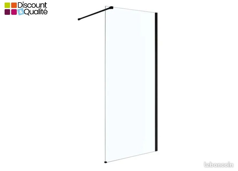 Paroi de Douche Droite 120cm ALTERNA Concerto Walk Profilés Noir Mat - 7603021 - NEUVE (image 1)
