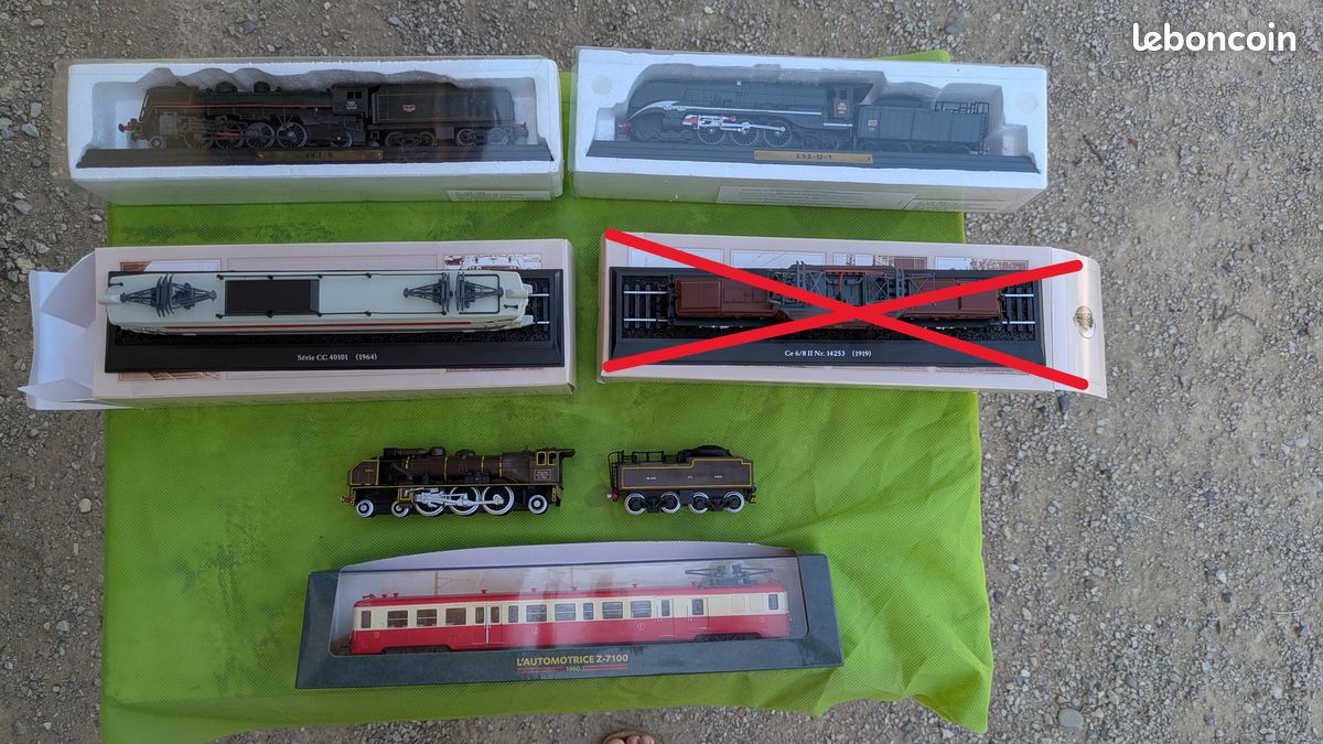Ancienne Locomotive à Vapeur Atlas - Lot De 9 Modèles Statiques Pour Collection, échelle HO, Made In France