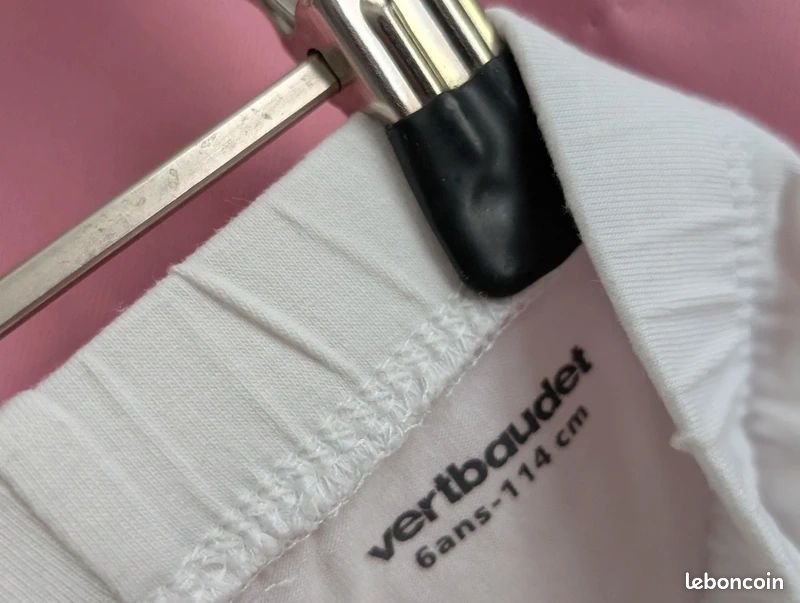 Ensemble été Verbaudet robe jaune brodé et legging short blanc 6 ans (image 6)