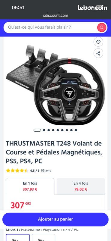 Thrustmaster t248 ps5 ps4 pc (image 1)