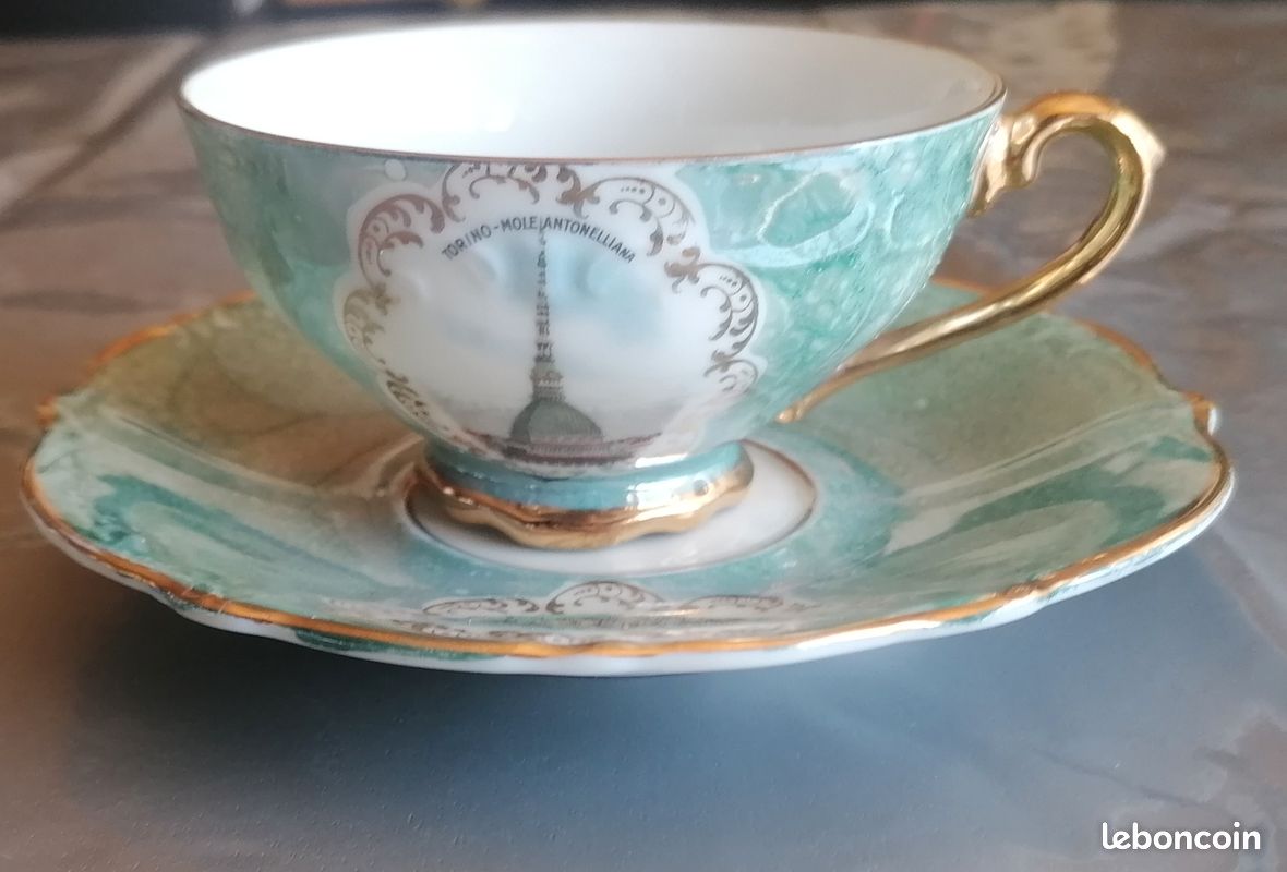 Tasse et sous tasse baravia bleue (image 1)
