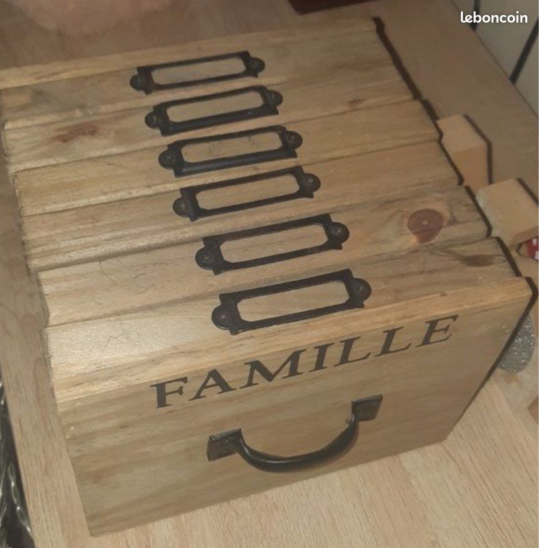 Recherche Boîte en bois - rangement photos - 6 tiroirs (image 1)