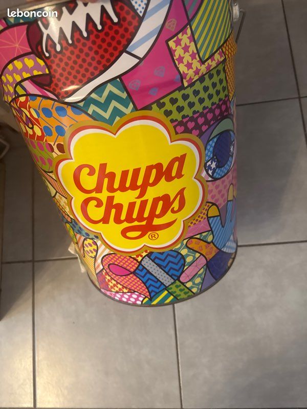 Pots de présentationseau de sucettes chupa chips métal dessin ,Salvador Dali 40 cn de h chupa chups (image 3)