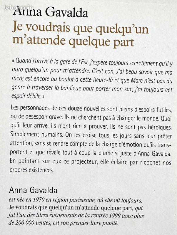 Anna Gavalda - Je voudrais que quelqu'un m'attende quelque part (image 2)