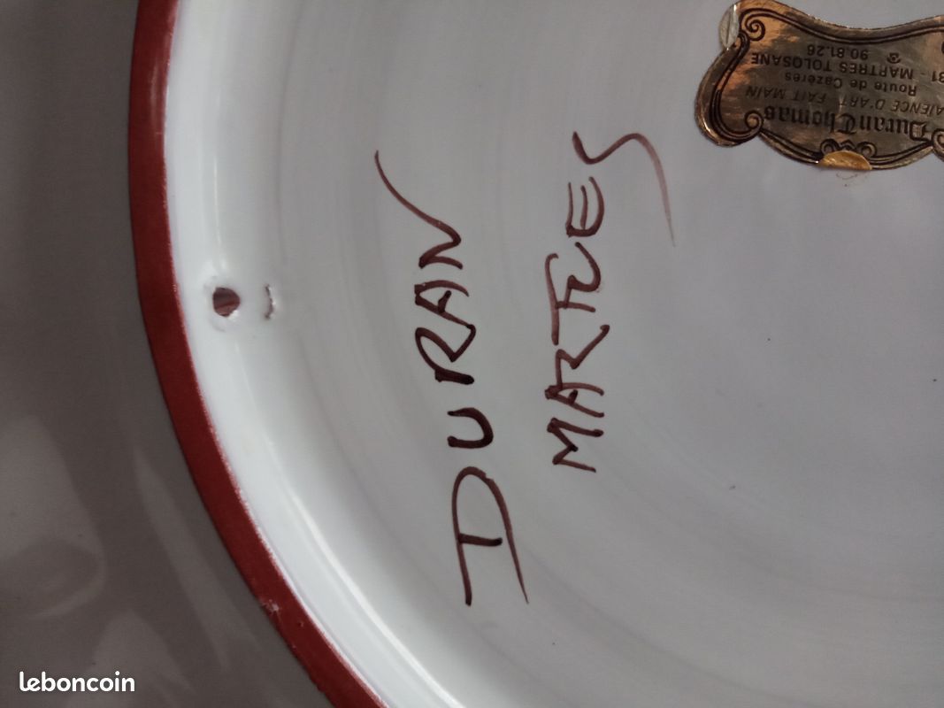 Plat fabrique DURAN de MARTRES TOLOSANE (image 3)