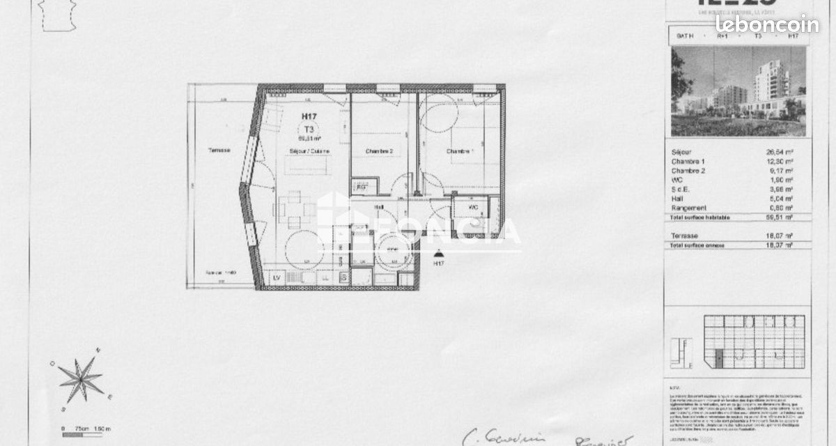 Appartement 3 pièces 60 m² · à Clermont-Ferrand · 60 m² · 829 €/mois