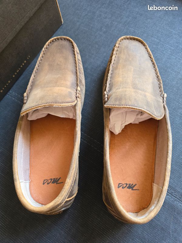 MCS Mocassins marron cuir vieilli (image 3)