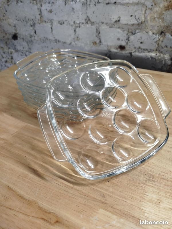 6 ASSIETTES EN CÉRAMIQUE pour 12 ESCARGOTS Blanc Céramique - Vendu