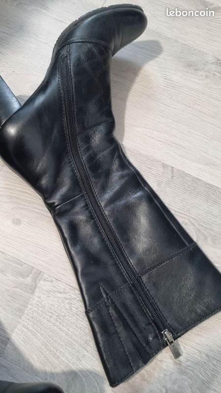 Bottines Noires En Cuir Taille 39 - Occasion En Bon état, Style Femme Décontracté