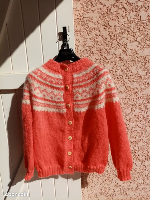 Cardigan Tricot Pull Jacquard Femme Gris Chiné Cardigan Motif