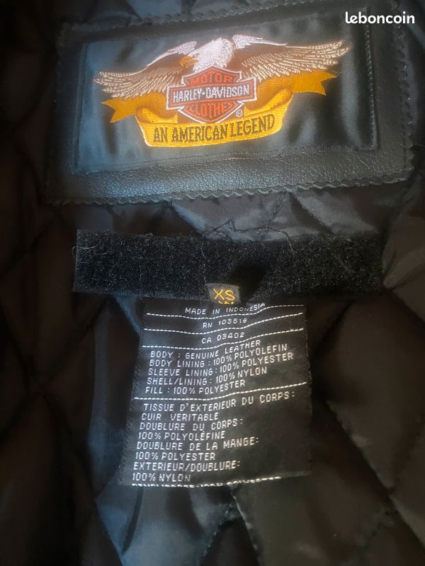 Veste cuir moto Harley Davidson femme XS (image 4)