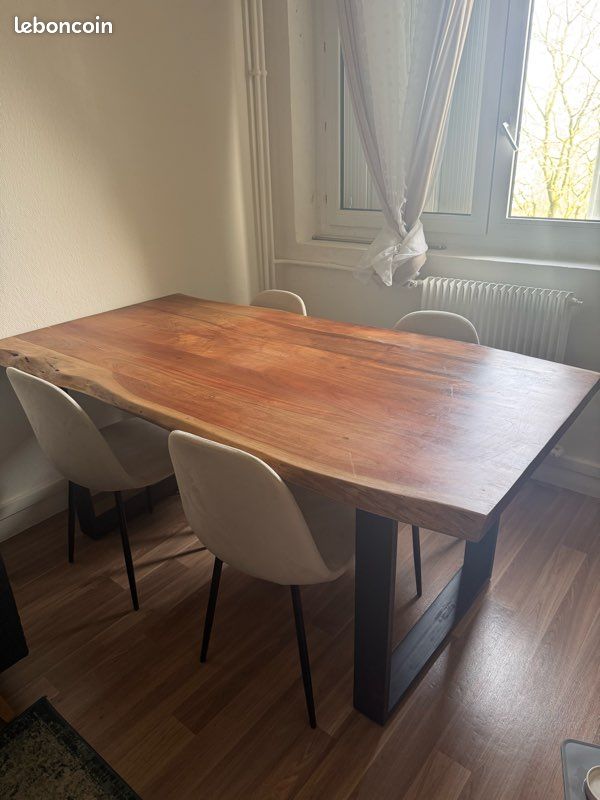 Grande Table En Bois D'occasion - 180x100 Cm - Salle à Manger Ou Salon