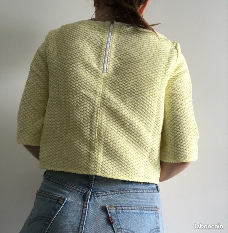 Crop top jaune citron/jaune pastel Nafnaf (image 3)