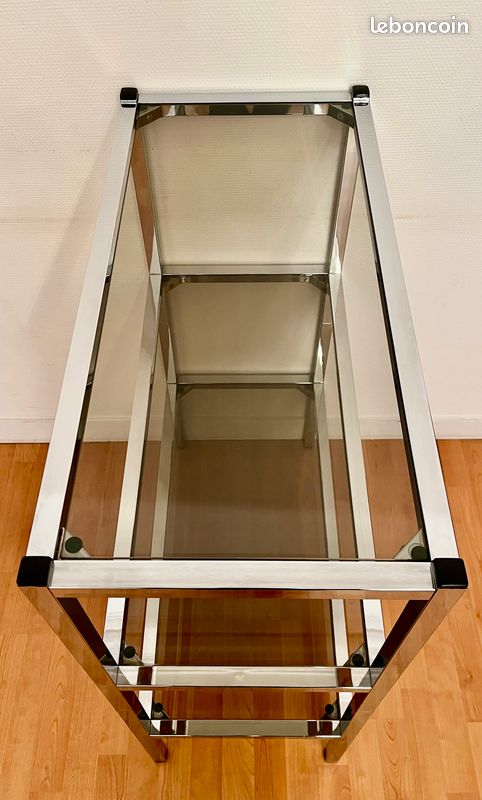 Bibliothèque verre fumé années 70 (image 5)