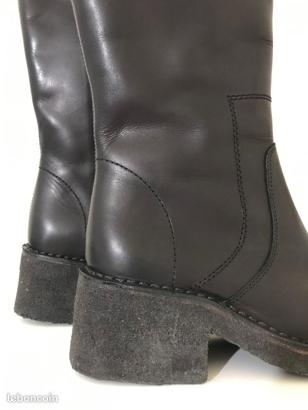 ◊ Perle rare ◊ Superbes bottes hautes cuir neuves A.P.C. Noires – P39 (image 12)