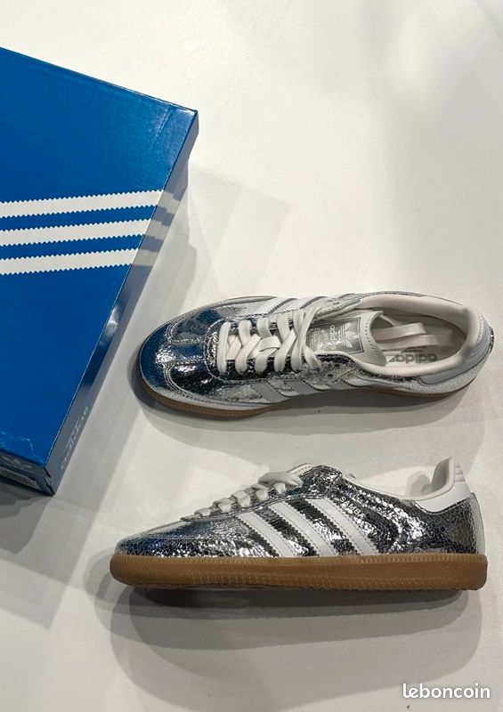 Adidas Samba OG Argent Métallisé Craquelé (image 8)