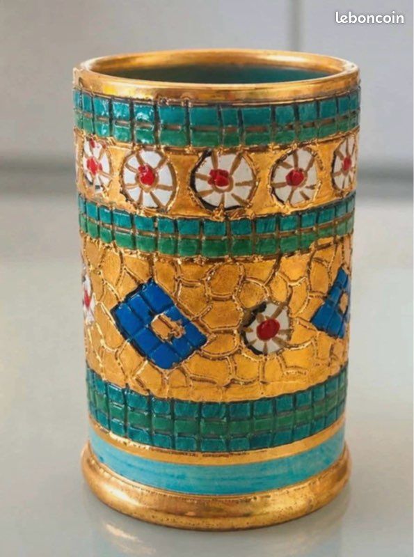 Pot en céramique italienne signé Mario Sambuco vintage (image 1)