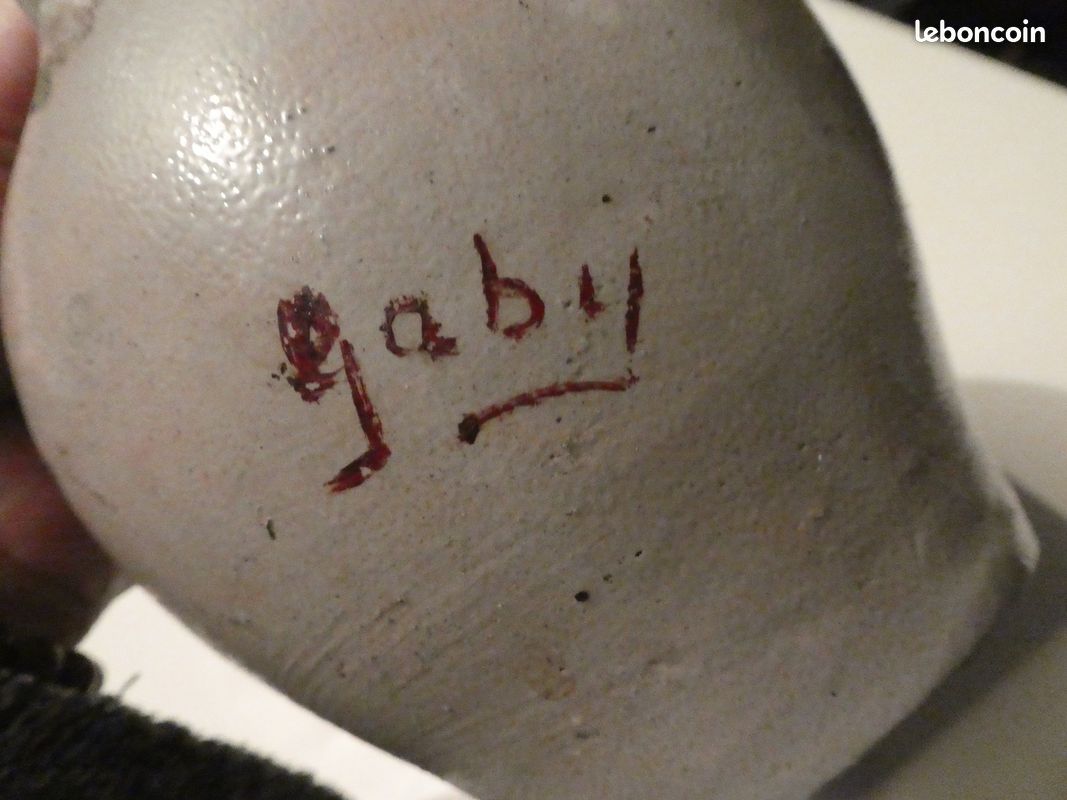 Rare pichet en Grès signé Gaby - vintage (image 4)