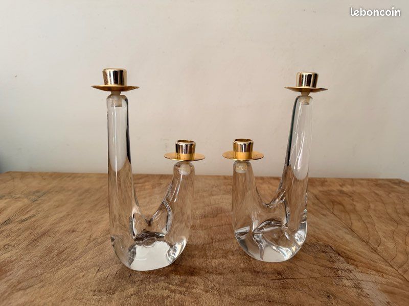 TRÈS BEAU VASE Orrefors Suède en Cristal Vintage vers 1970 1 EUR 19,95