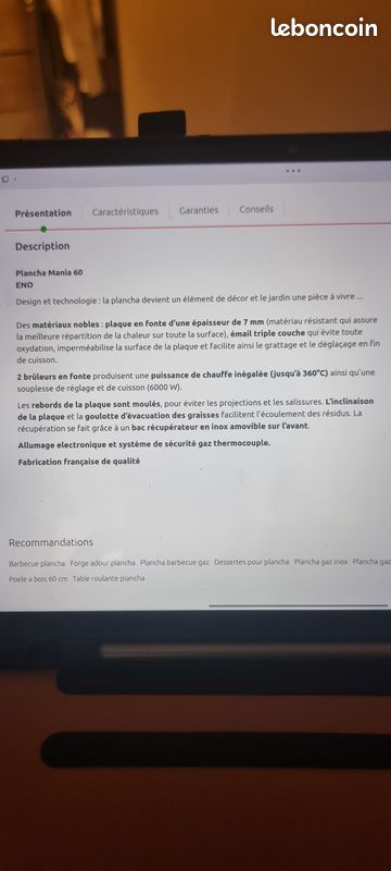 Plancha gaz en fonte (image 2)