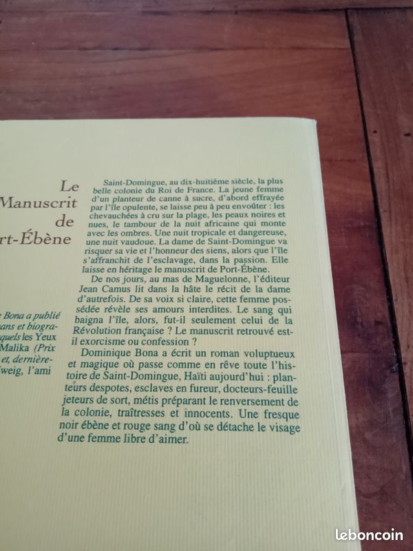Dominique Bona Le manuscrit de port ébène (image 2)