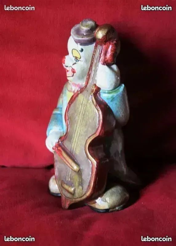 Tirelire céramique / clown à la contrebasse / vintage (image 2)