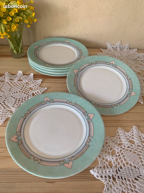 Lot2 De 6 Petites Assiettes Plates Vintage Arcopal Mint D 20 Cm - Vendu Lot2 De 6 Petites Assiettes Plates Vintage Arcopal Mint D 20 Cm - Vendu