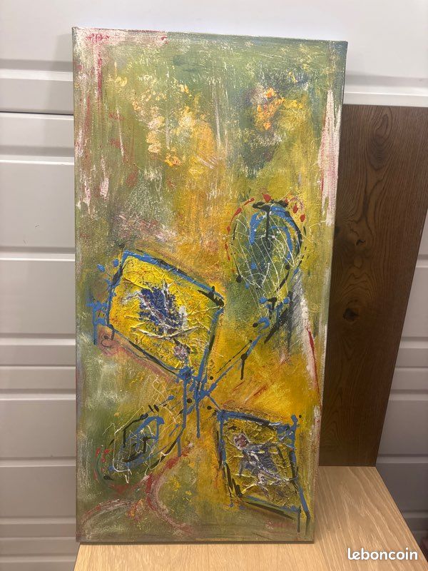 Ancien tableau art contemporain signé (image 1)