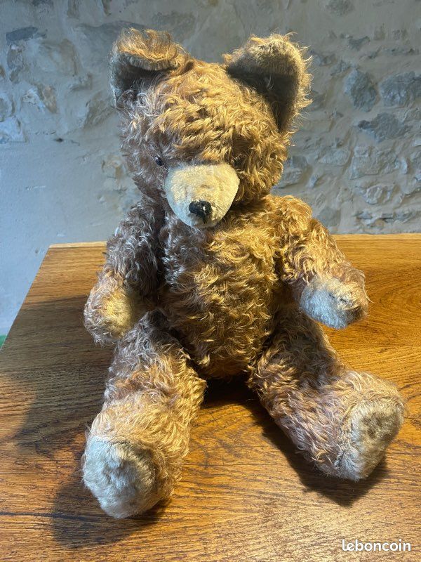 Peluche Steiff Mecki Années 60 - Jouet Ancien Collection - En Tissu Fabriqué En Allemagne