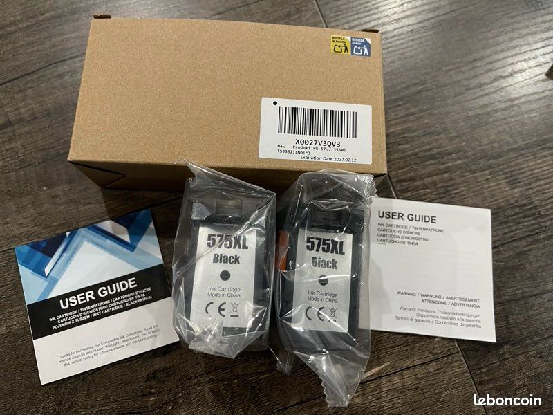 Cartouches D'encre Noire PG-575XL Compatibles Canon - Pour PIXMA TS3550i, TS3750i, TR4750i Etc. - Lot De 2 - Rendement élevé 450 Pages