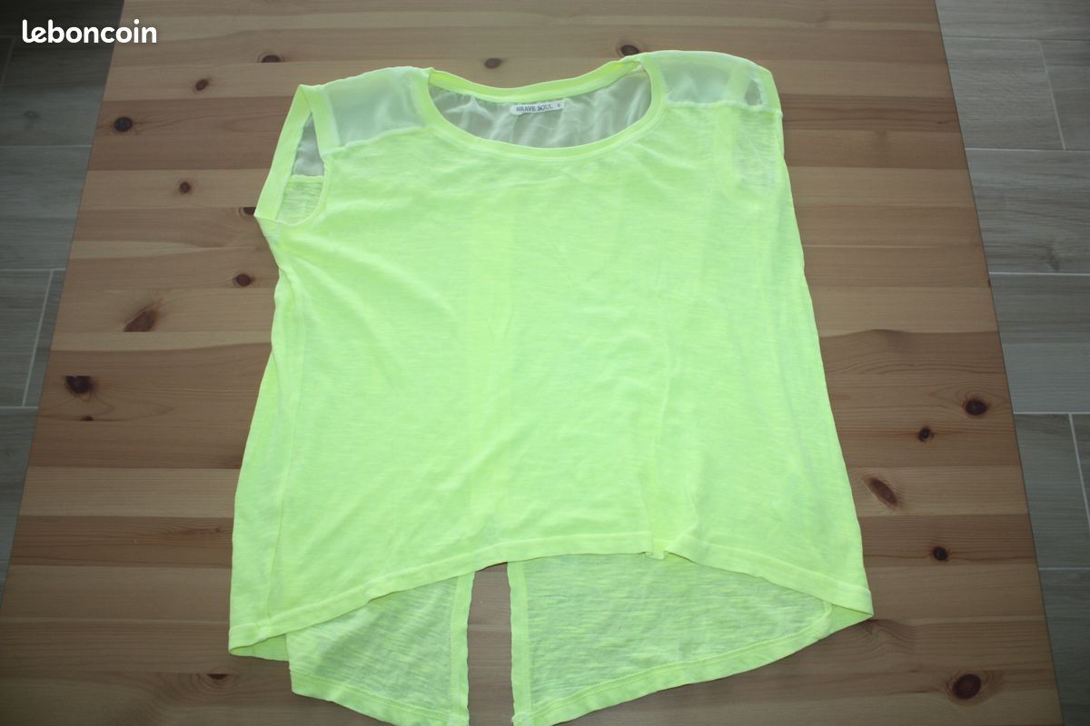 Tee-shirt été femme 38 / 40 jaune fluo BRAVE SOUL (image 1)