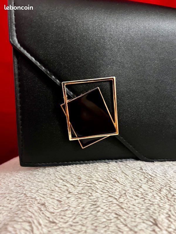 Sac à main bandoulière en cuir noir pour femme 3 styles en 1 (image 9)