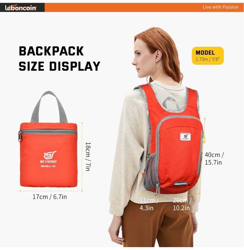 SKYSPER Sac à Dos 30L Ultra Léger pour Femme et Homme - Randonnée