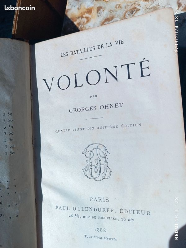 Livre ancien.les batailles de la vie (image 2)