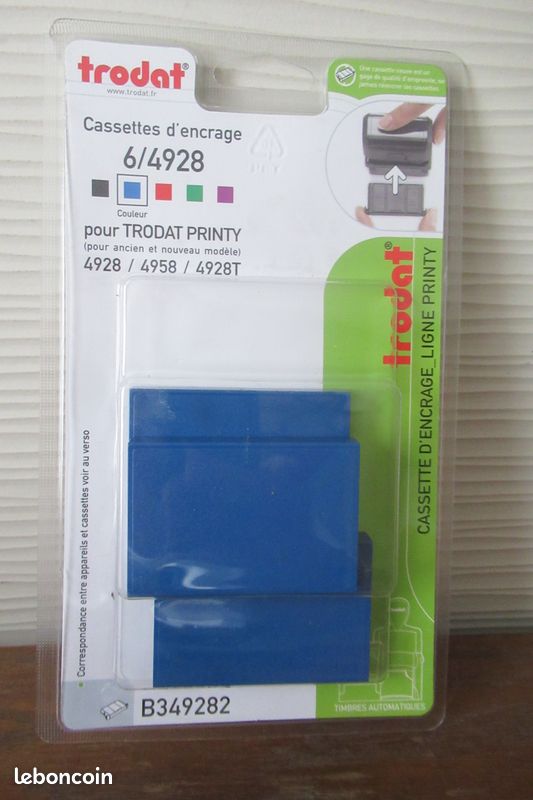 Blister 3 Cassettes Encre Bleue Printy - Recharge Pour Tampons Trodat