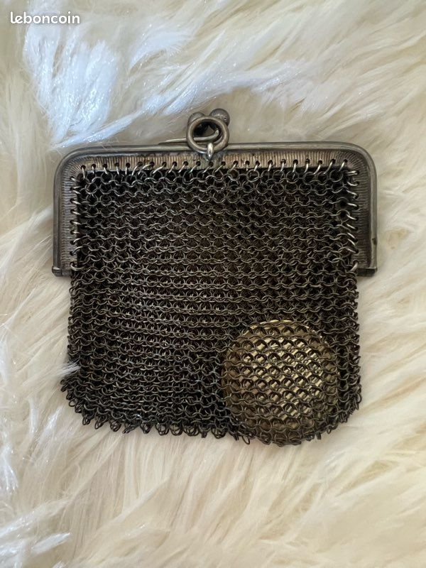 Porte-monnaie Vintage En Maille Métallique - Style Années 1920, Fermeture à Vis, Doré (3x10 Cm)