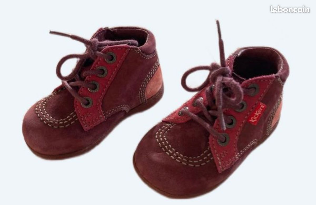 Chaussures Kickers Fille bordeaux rose taille 20 Chaussures