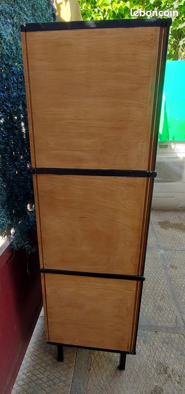 Meuble MD jaune noir bois 1970 (image 4)